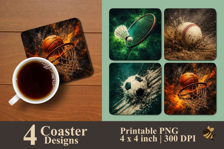 Sports Energy Collection Coaster Sublimation Designs