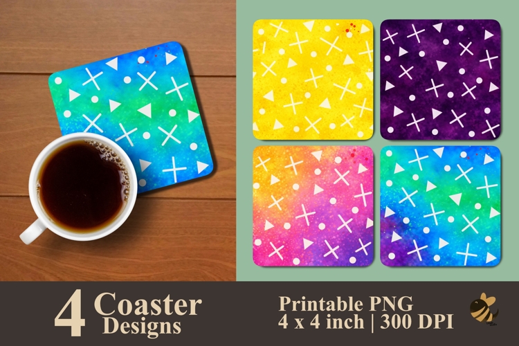 Playful Geometry Coaster Sublimation Design