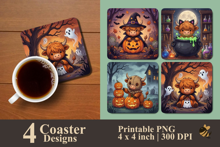 Haunted Highland Collection Coaster Sublimation Designs