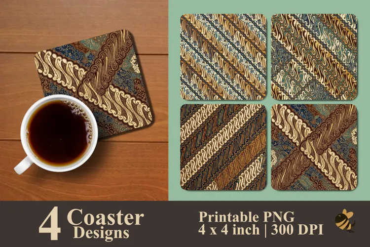 Authentic Batik Coaster Sublimation Designs