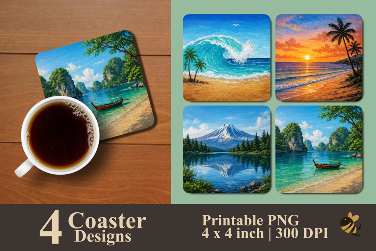Panorama Coaster Sublimation Designs
