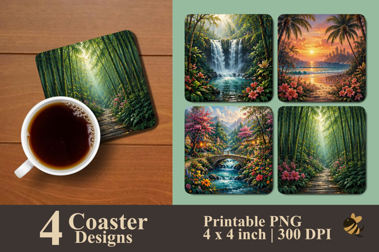 Tropical Haven Coaster Sublimation Designs