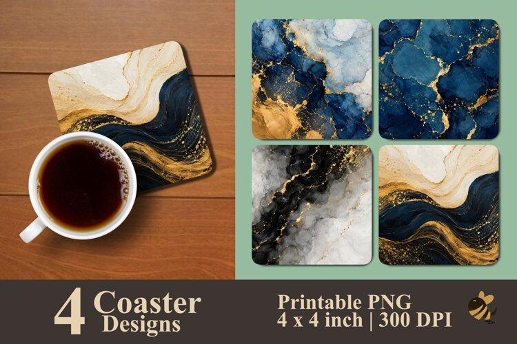 Abstract Marble Coaster Sublimation Designs example image 1