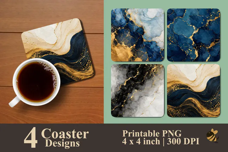 Abstract Marble Coaster Sublimation Designs