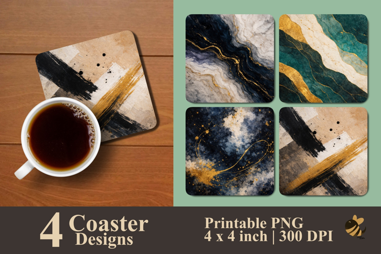 Abstract Marble Coaster Sublimation Designs