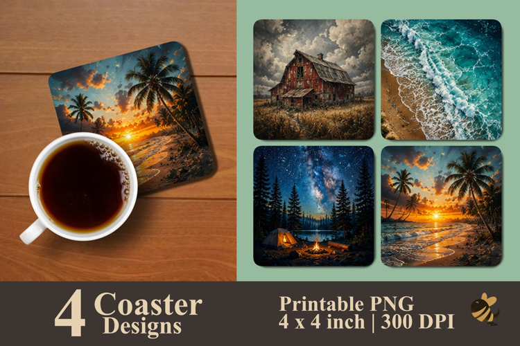 Twilight Nature Collection Coaster Sublimation Designs
