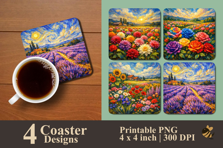 Sunlit Meadows Coaster Sublimation Design
