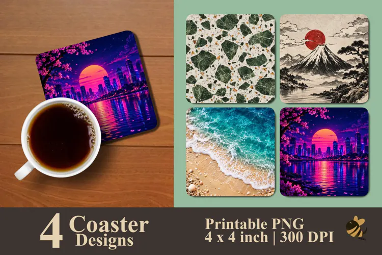 Mixed Aesthetic Art Coaster Sublimation Designs