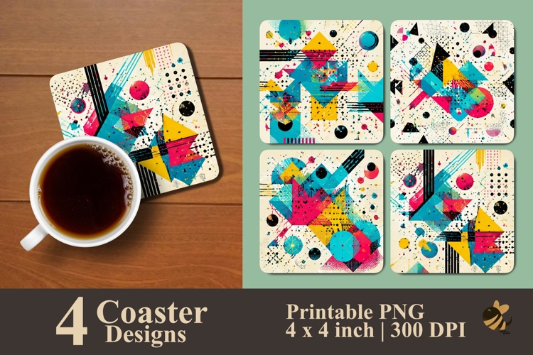 Abstract Color Realms Coaster Sublimation Designs