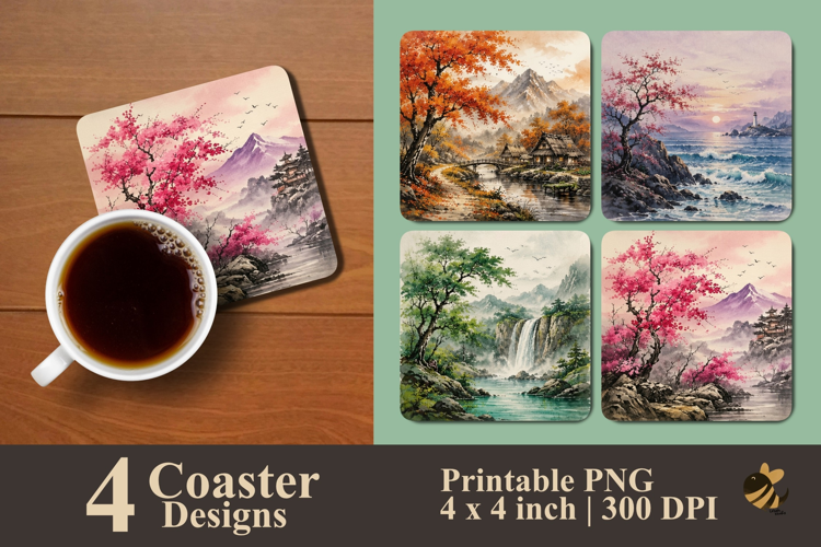 Landscape Realms Coaster Sublimation Designs