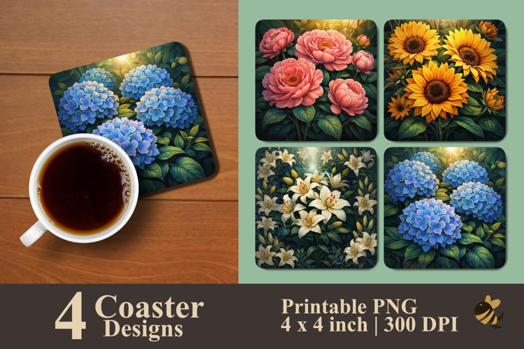 Bloom Harmony Collection Coaster Sublimation Designs