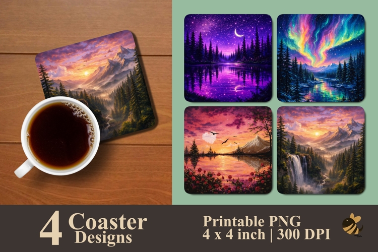 Majestic Nature Coaster Sublimation Design