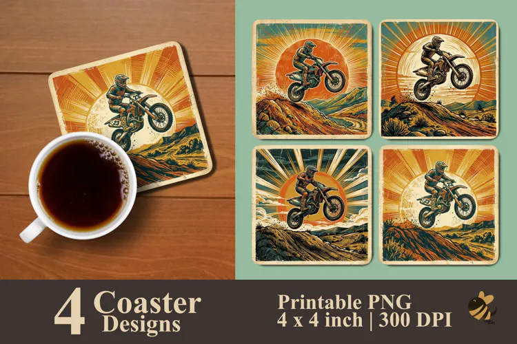 Retro Motocross Sublimation Designs