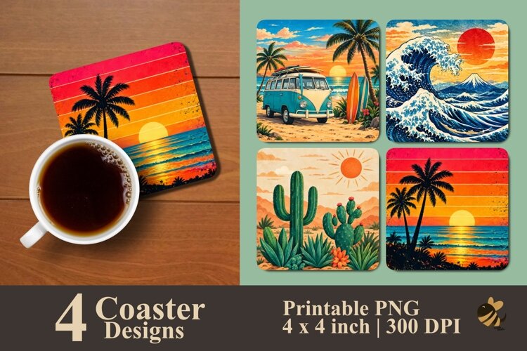 Desert to Ocean Collection Coaster Sublimation Designs example image 1