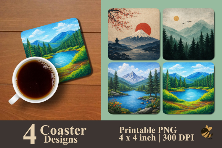 Nature View Collection Coaster Sublimation Designs