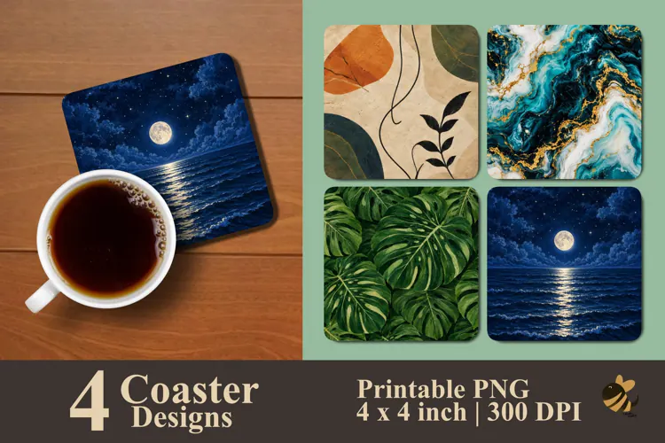 Boho Abstract & Nature Coaster Sublimation Designs
