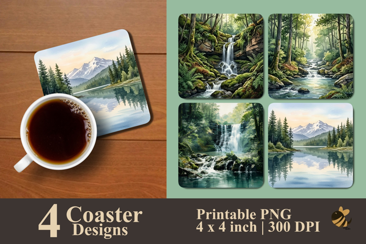 Nature’s Haven Coaster Sublimation Designs