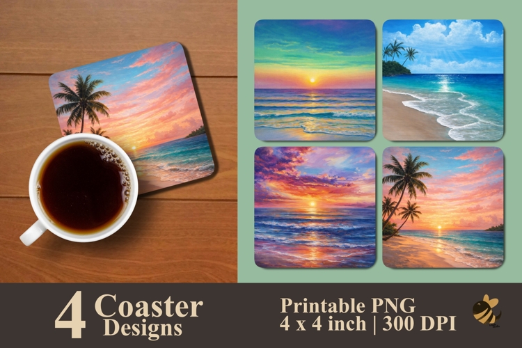 Island Escape Designs Coaster Sublimation Design