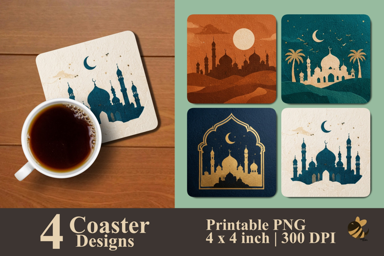 Mosque Collection Coaster Sublimation Designs