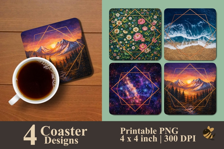 Nature Line Collection Coaster Sublimation Designs