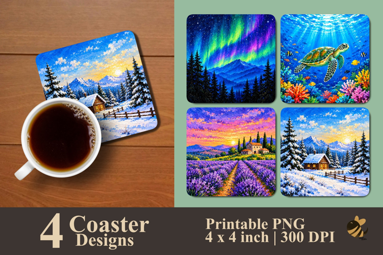 Enchanted Landscapes Coaster Sublimation Designs