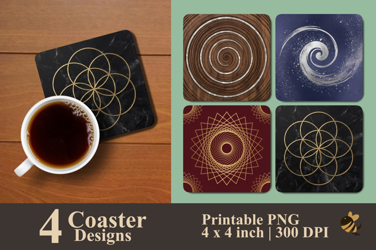 Opulent Geometry Coaster Sublimation Designs