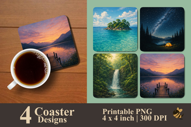 Wonders of Nature Collection Coaster Sublimation Designs