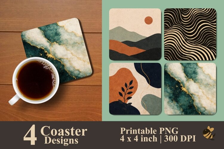 Abstract Artistic Coaster Sublimation Designs example image 1