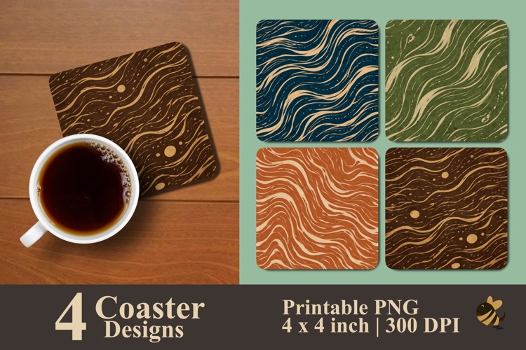 Flowing Harmony Coaster Sublimation Design example image 1