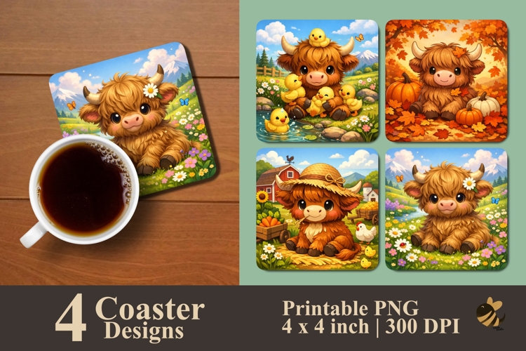 Highland Tales Coaster Sublimation Design