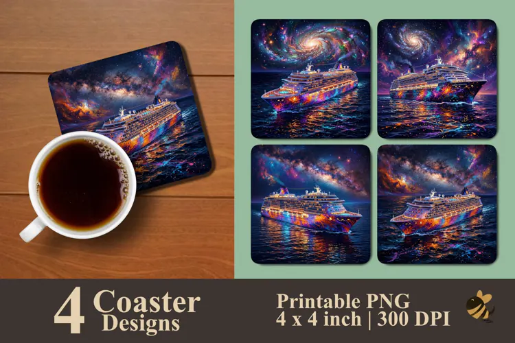 Nebula Night Cruise Coaster Sublimation Designs