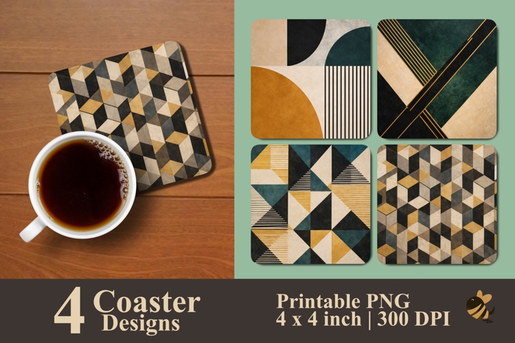 Geometric Modern Coaster Sublimation Designs