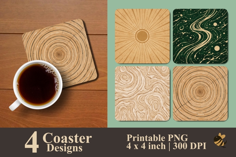 Beauty Abstract Art Coaster Sublimation Design example image 1