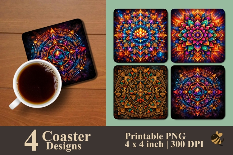 Mandala Collection Coaster Sublimation Design