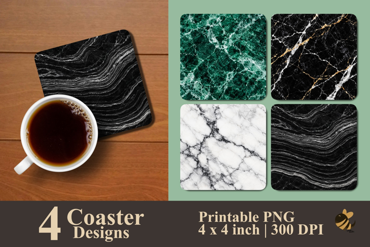 Marble Luxe Series Coaster Sublimation Designs