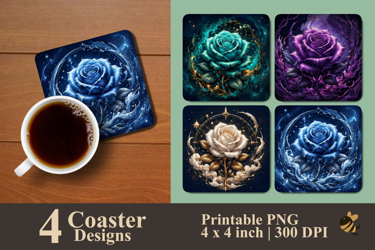 Astral Roses Coaster Sublimation Designs