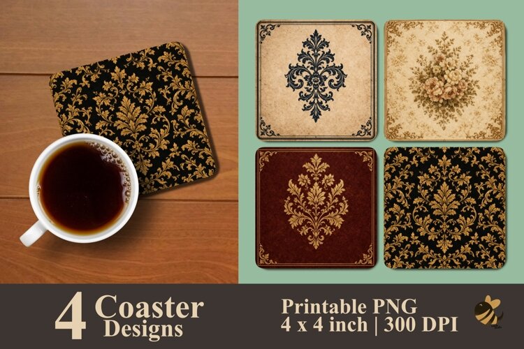 Classic Style Coaster Sublimation Designs example image 1