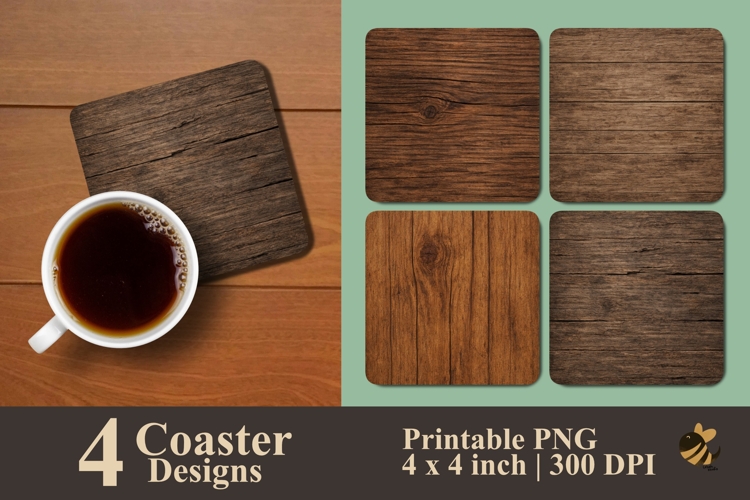 Aged Timber Collection Coaster Sublimation Designs
