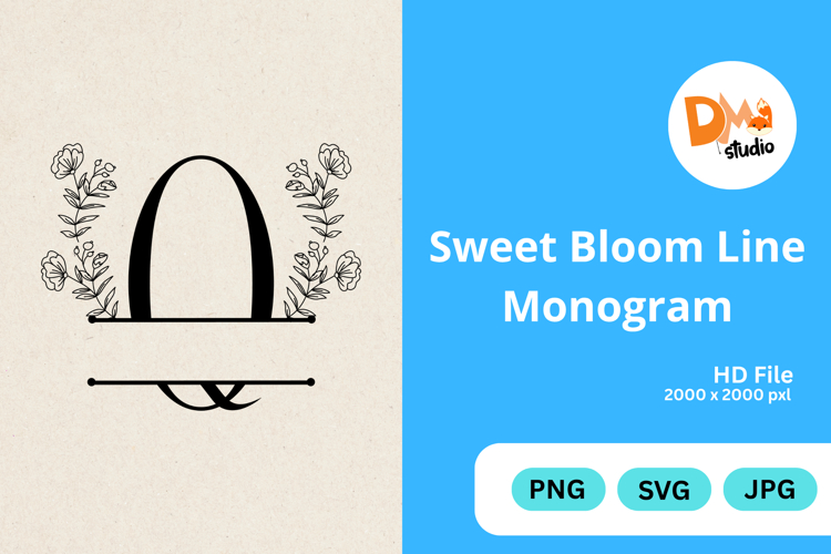 Sweet Bloom Line Monogram