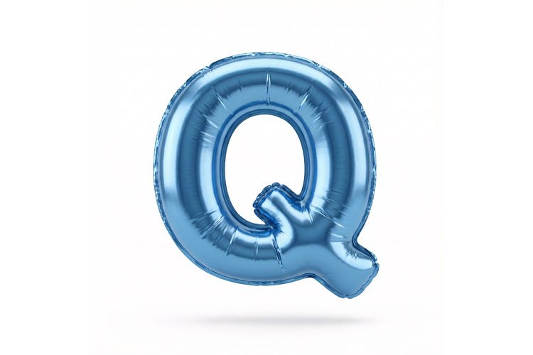 Blue Metallic Letter Q Foil Balloon Party Decoration