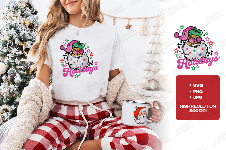Trendy Groovy Santa Groovy Holidays SVG Design