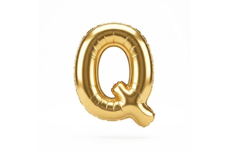Golden Metallic Letter Q Foil Balloon Party Decoration example image 1