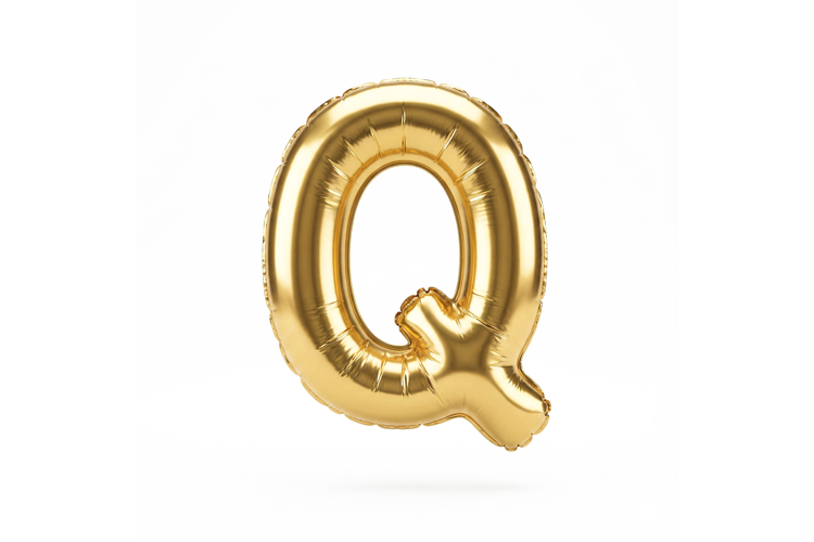 Golden Metallic Letter Q Foil Balloon Party Decoration