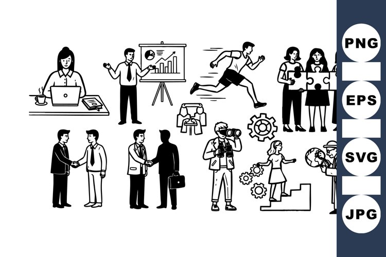 Business People Icons Bundle For Corporate Projects