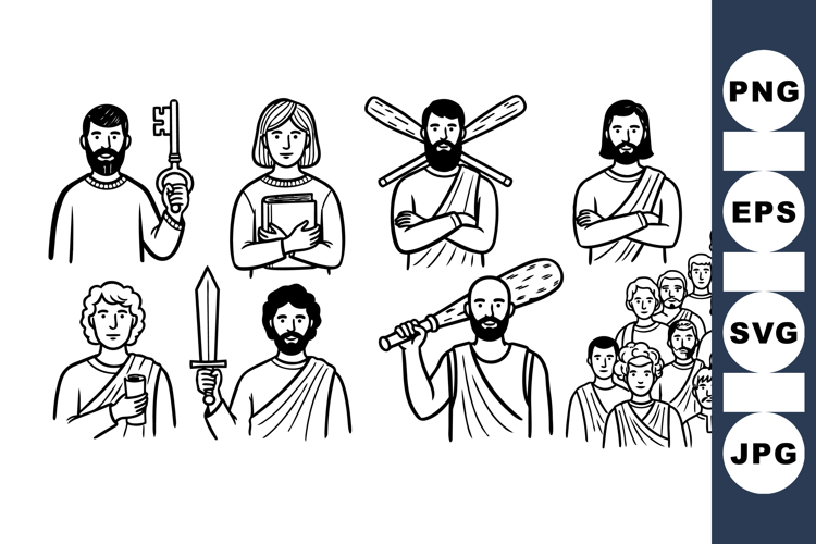 Ancient Greek Character Vector Clipart Pack