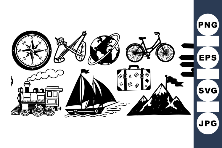 Black And White Mountain Clipart Image 15