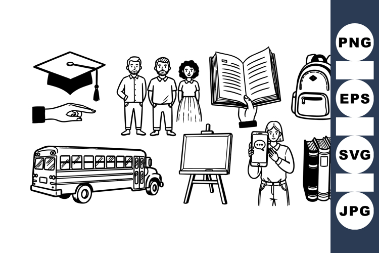 Back To School SVG Clipart Bundle For Learning Projects