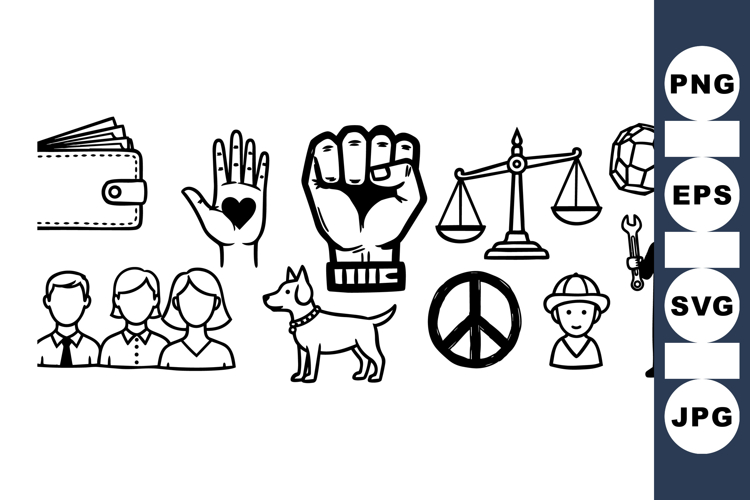 Social Justice Icons Svg Clipart Bundle For Activism