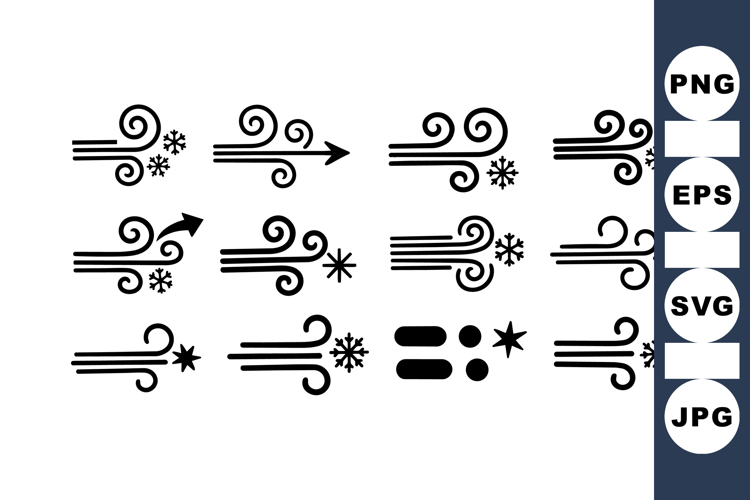 Winter Wind Weather Icon Vector Pack