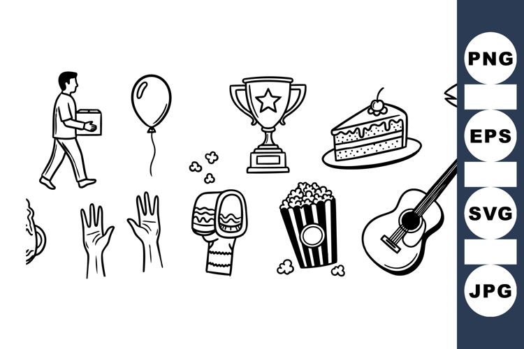 Hand Drawn Celebration Clipart Bundle for Parties